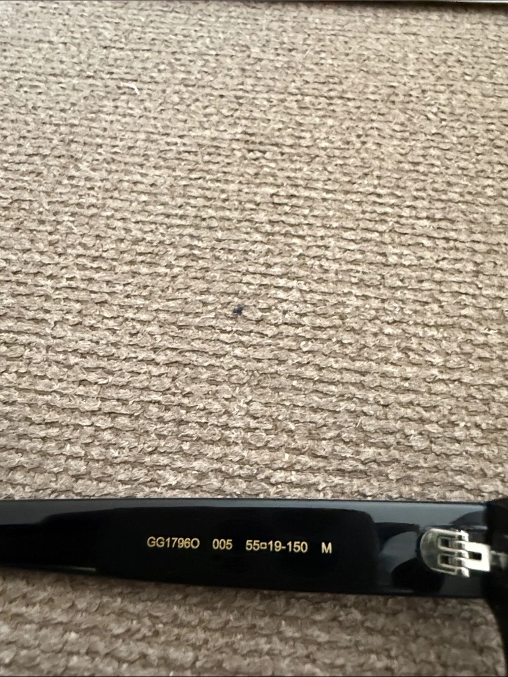 Gucci Black Rectangular Optical Glasses with Burgundy Case